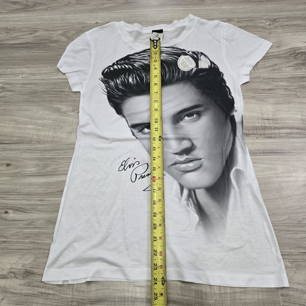 Elvis Presley Big Face Graphic Print White Shirt 2015 Youth XL - Picture 6 of 10